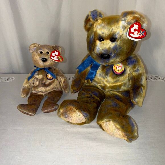 Authentic 1999 TY Beanie Baby & Beanie Buddy Matching Set – Clubby III™ (Final B - Picture 1 of 11